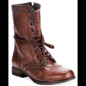 STEVE MADDEN LEATHER COMBAT BOOTS Shoes Sz 8